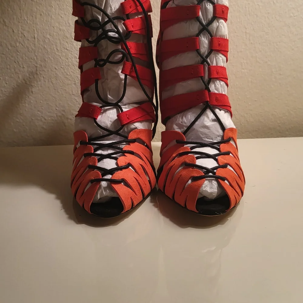 Zara heel sandals lacets size 9 - Picture 3 of 8